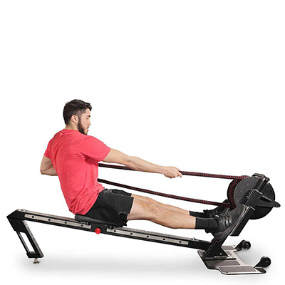 Man cross training with ROPEFLEX ROWING ROPE TRAINER.