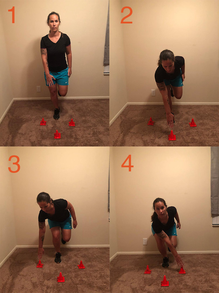 Cone drill to help balance while hiking
