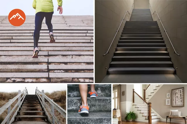 Calculate elevation gain when stair climbing is part of your hiking workouts.