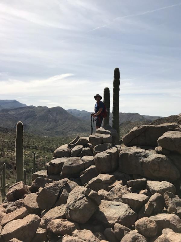 Owner of Badass Adventures Will Burkhart Hiking in the Superstitions.