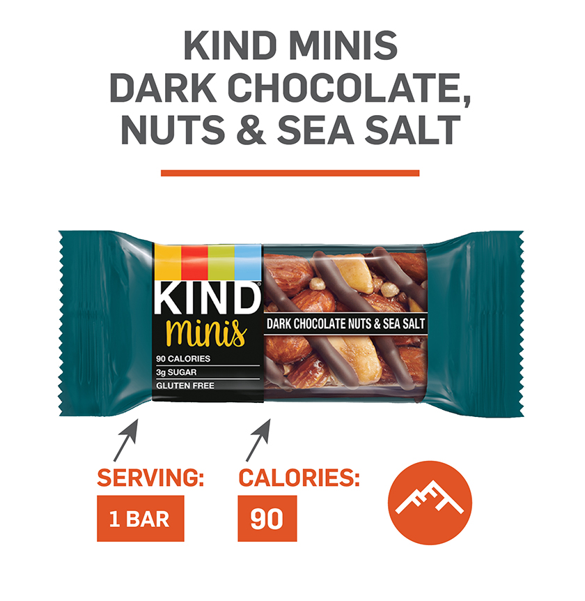 KIND Minis range from 80-100 calories.