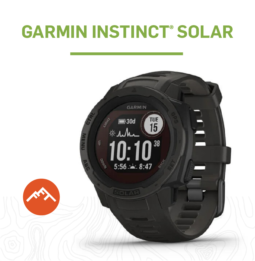 Garmin Instinct Solar hiking watch.