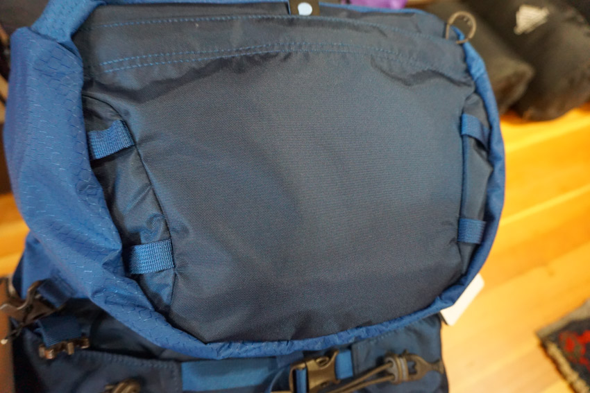 Pack lid lashing points on the Osprey Aether 65 liter Backpack.