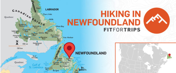 Location of Newfoundland for hikers to see.