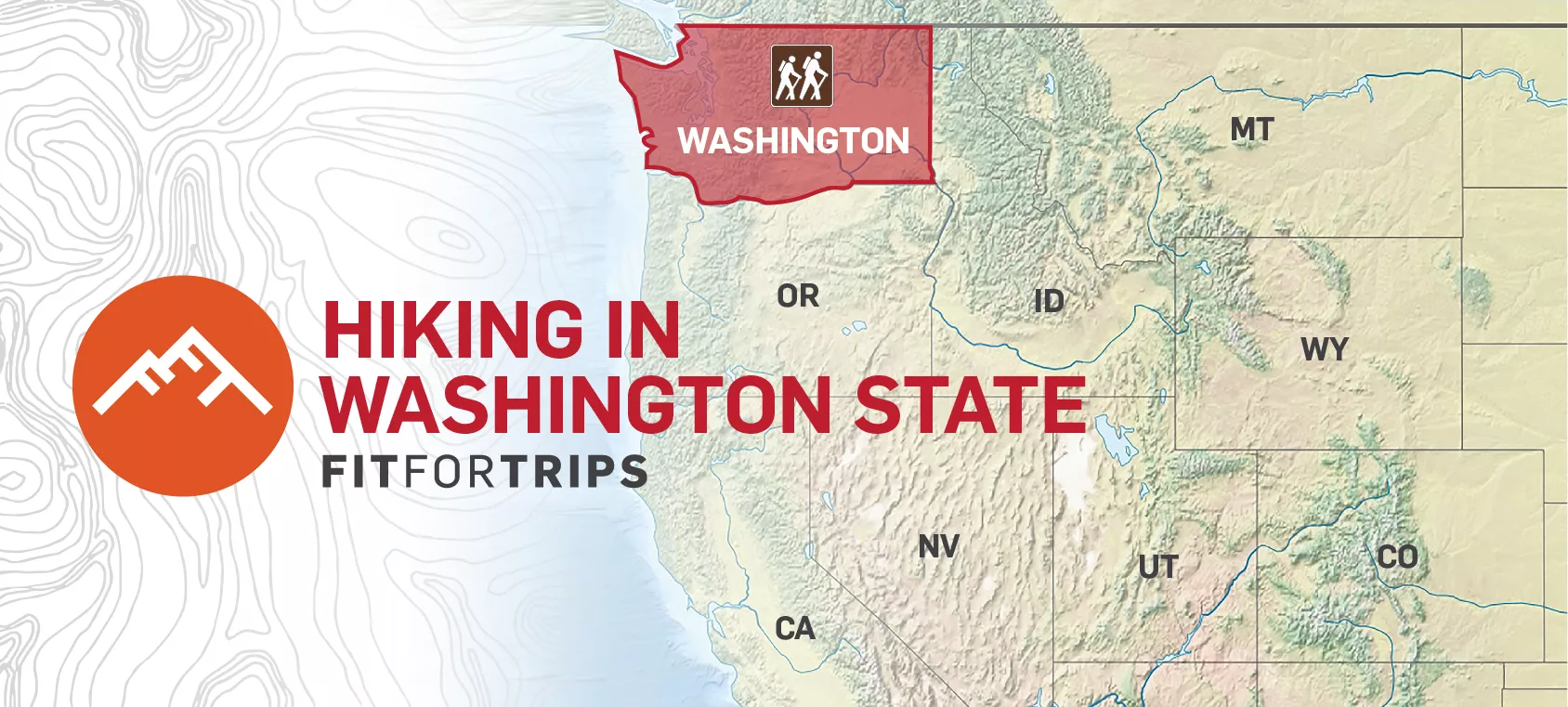 Washington state hiking on map.